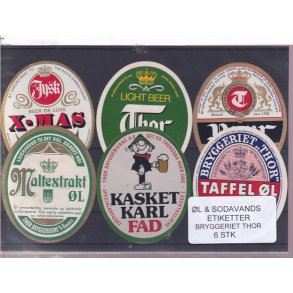 �l og Sodavands Etiketter - Bryggeriet Thor - 6 Stk.
