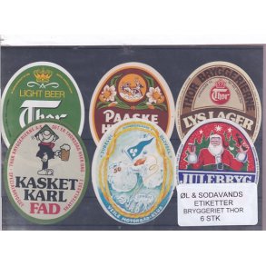 �l og Sodavands Etiketter - Bryggeriet Thor - 6 Stk.