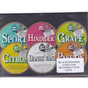 �l og Sodavands Etiketter - Bryggeriet Thor - 6 Stk.