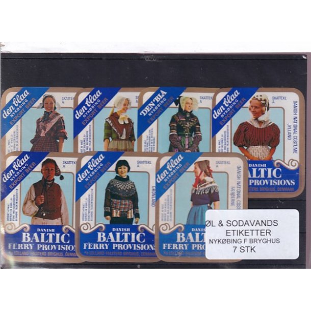 �l og Sodavands Etiketter - Nyk�bing F. Bryghus - 7 Stk.