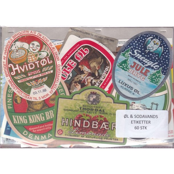 �l og Sodavands Etiketter - 60 Stk.