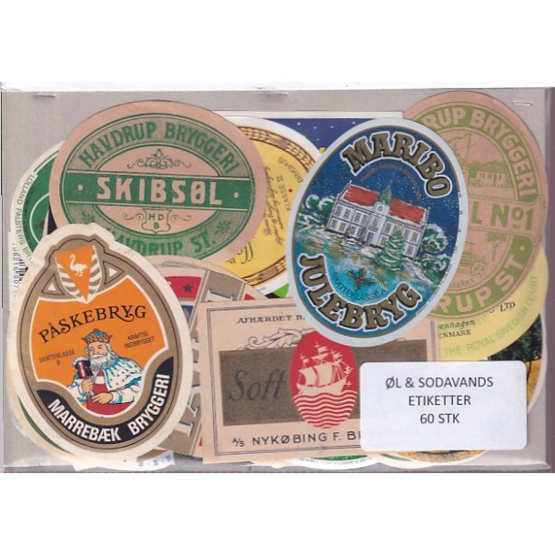 �l og Sodavands Etiketter - 60 Stk.