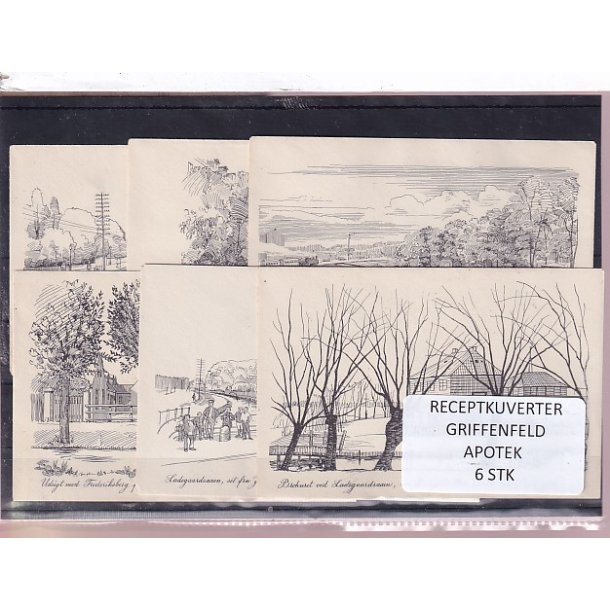 Receptkuverter - Griffenfeld Apotek - 6 Stk.