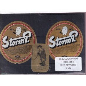 �l og Sodavands Etiketter - Faxe Bryggeri - 2 Stk.
