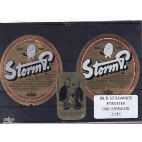 �l og Sodavands Etiketter - Faxe Bryggeri - 2 Stk.