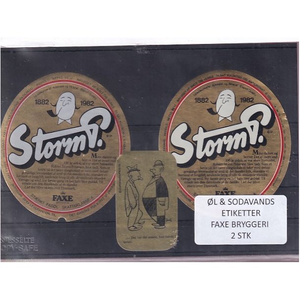 �l og Sodavands Etiketter - Faxe Bryggeri - 3 Stk.