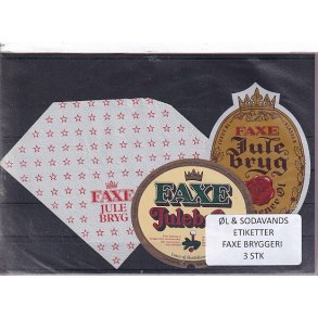 �l og Sodavands Etiketter - Faxe Bryggeri - 3 Stk.