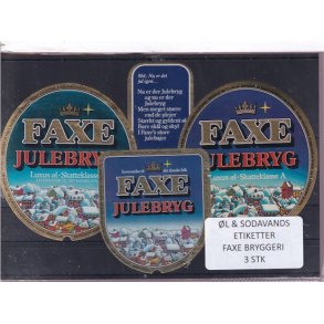 �l og Sodavands Etiketter - Faxe Bryggeri - 3 Stk.