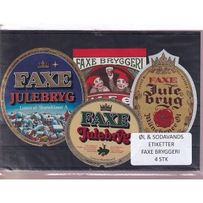 �l og Sodavands Etiketter - Faxe Bryggeri - 4 Stk.