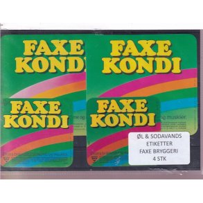 �l og Sodavands Etiketter - Faxe Bryggeri - 4 Stk.