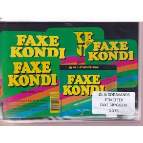 �l og Sodavands Etiketter - Faxe Bryggeri - 5 Stk.