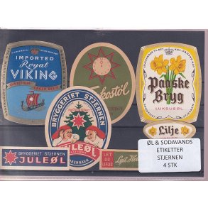 �l og Sodavands Etiketter - Bryggeriet Stjernen - 3 Stk.