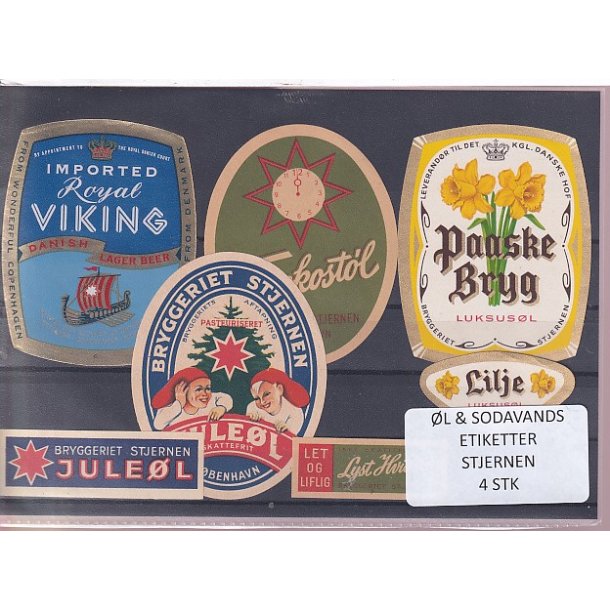 �l og Sodavands Etiketter - Bryggeriet Stjernen - 3 Stk.