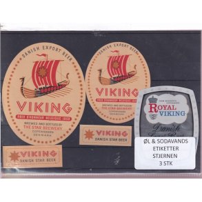 �l og Sodavands Etiketter - Bryggeriet Stjernen - 3 Stk.