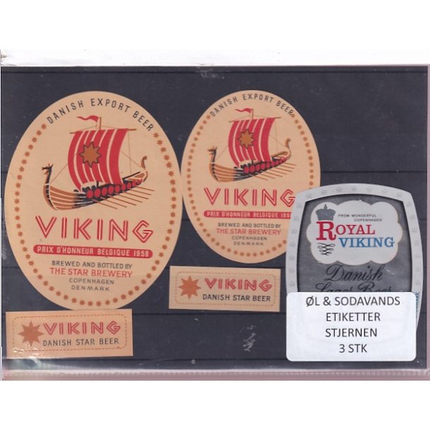 �l og Sodavands Etiketter - Bryggeriet Stjernen - 3 Stk.
