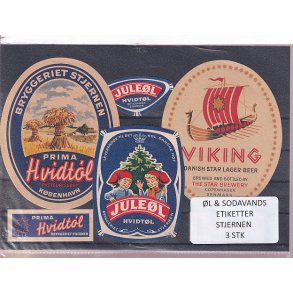 �l og Sodavands Etiketter - Bryggeriet Stjernen - 4 Stk.