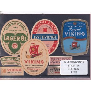 �l og Sodavands Etiketter - Bryggeriet Stjernen - 4 Stk.