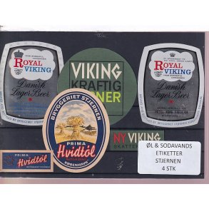 �l og Sodavands Etiketter - Bryggeriet Stjernen - 4 Stk.