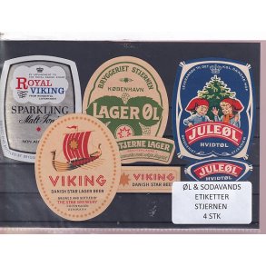 �l og Sodavands Etiketter - Bryggeriet Stjernen - 4 Stk.