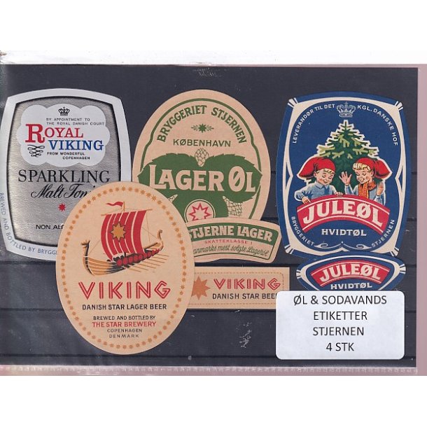 �l og Sodavands Etiketter - Bryggeriet Stjernen - 4 Stk.