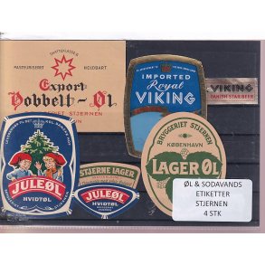 �l og Sodavands Etiketter - Bryggeriet Stjernen - 4 Stk.