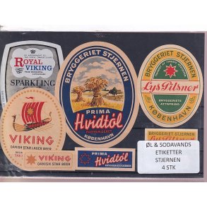 �l og Sodavands Etiketter - Bryggeriet Stjernen - 4 Stk.