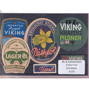 �l og Sodavands Etiketter - Bryggeriet Stjernen - 4 Stk.