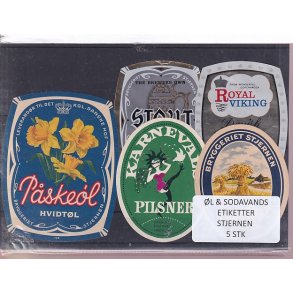 �l og Sodavands Etiketter - Bryggeriet Stjernen - 5 Stk.
