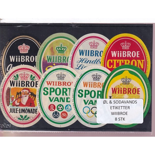 �l og Sodavands Etiketter - Wiibroe - 8 Stk.
