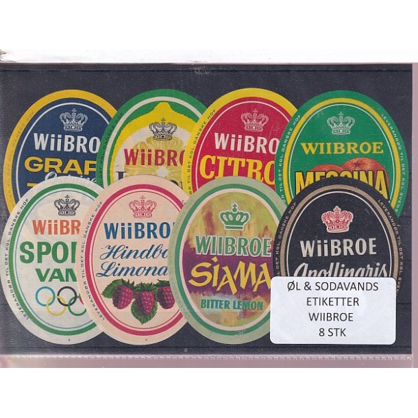 �l og Sodavands Etiketter - Wiibroe - 8 Stk.