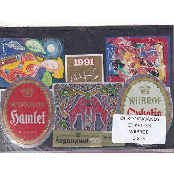 �l og Sodavands Etiketter - Wiibroe - 5 Stk.
