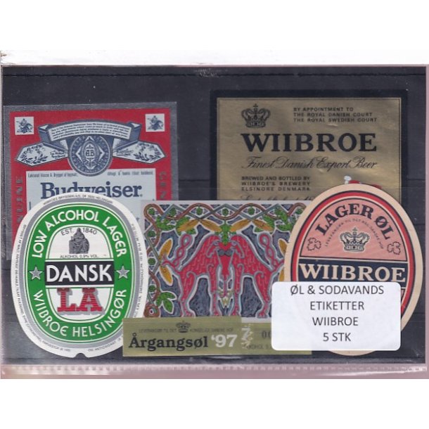 �l og Sodavands Etiketter - Wiibroe - 5 Stk.