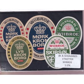 �l og Sodavands Etiketter - Wiibroe - 5 Stk.