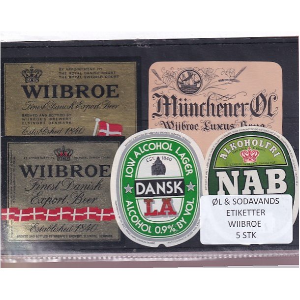 �l og Sodavands Etiketter - Wiibroe - 5 Stk.