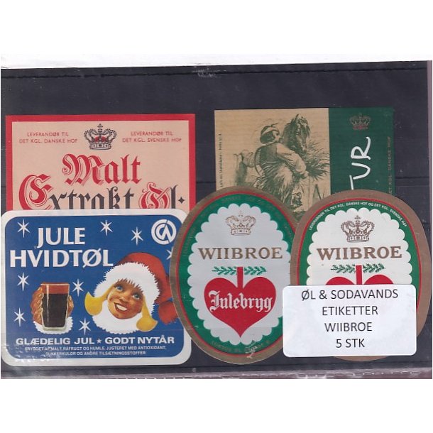 �l og Sodavands Etiketter - Wiibroe - 5 Stk.