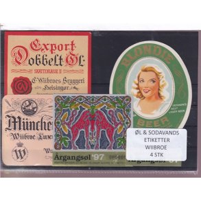 �l og Sodavands Etiketter - Wiibroe - 4 Stk.