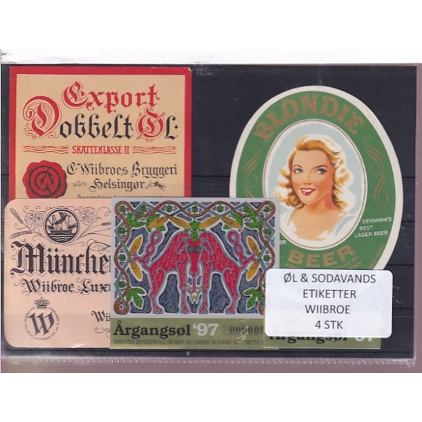 �l og Sodavands Etiketter - Wiibroe - 4 Stk.