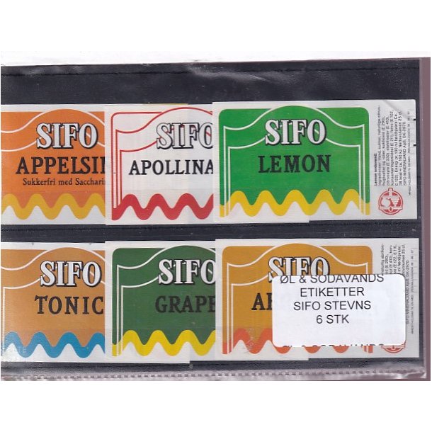 �l og Sodavands Etiketter - Sifo - Stevns - 8 Stk.