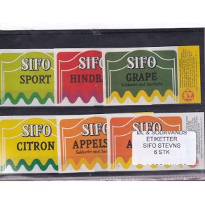 �l og Sodavands Etiketter - Sifo - Stevns - 8 Stk.