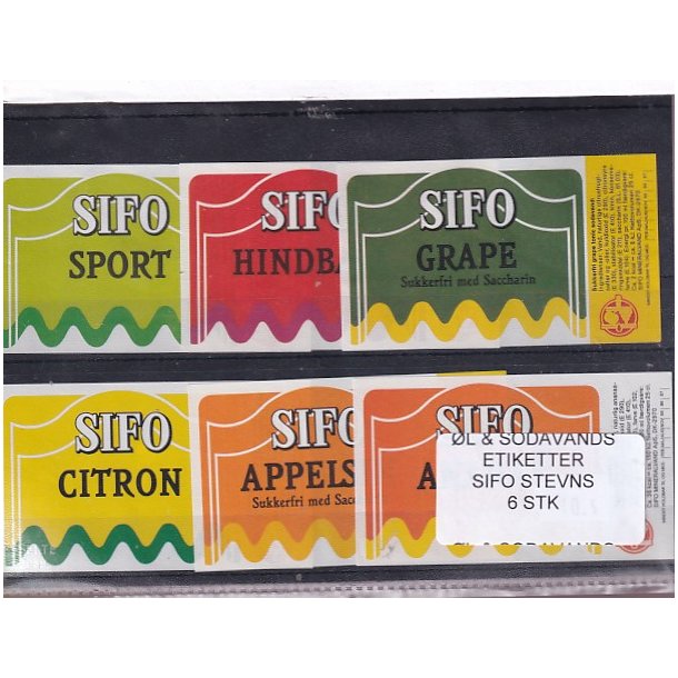 �l og Sodavands Etiketter - Sifo - Stevns - 8 Stk.