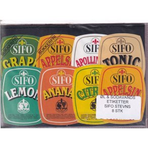 �l og Sodavands Etiketter - Sifo - Stevns - 8 Stk.