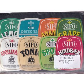 �l og Sodavands Etiketter - Sifo - Stevns - 8 Stk.