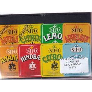 �l og Sodavands Etiketter - Sifo - Stevns - 8 Stk.