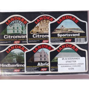 �l og Sodavands Etiketter - Landk�r - Gudumholm - 6 Stk.