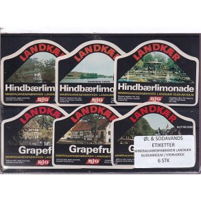 �l og Sodavands Etiketter - Landk�r - Gudumholm - 6 Stk.