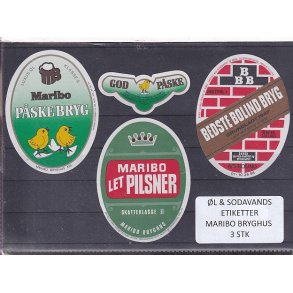 �l og Sodavands Etiketter - Maribo  Bryghus - 3 Stk.
