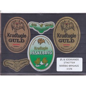 �l og Sodavands Etiketter - Maribo  Bryghus - 3 Stk.