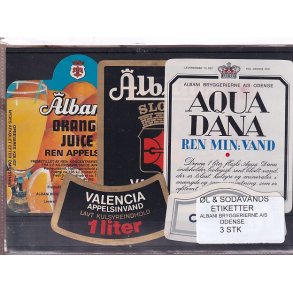 �l og Sodavands Etiketter - Albani - Odense - 3 Stk.