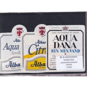 �l og Sodavands Etiketter - Albani - Odense - 3 Stk.
