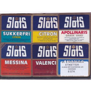 �l og Sodavands Etiketter - Albani - Odense - 6 Stk.